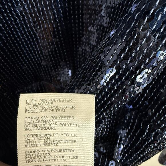 Free People Sequin Mini Dress Sophie Navy Snap Front Collared Shirt Size Small - Picture 6 of 12